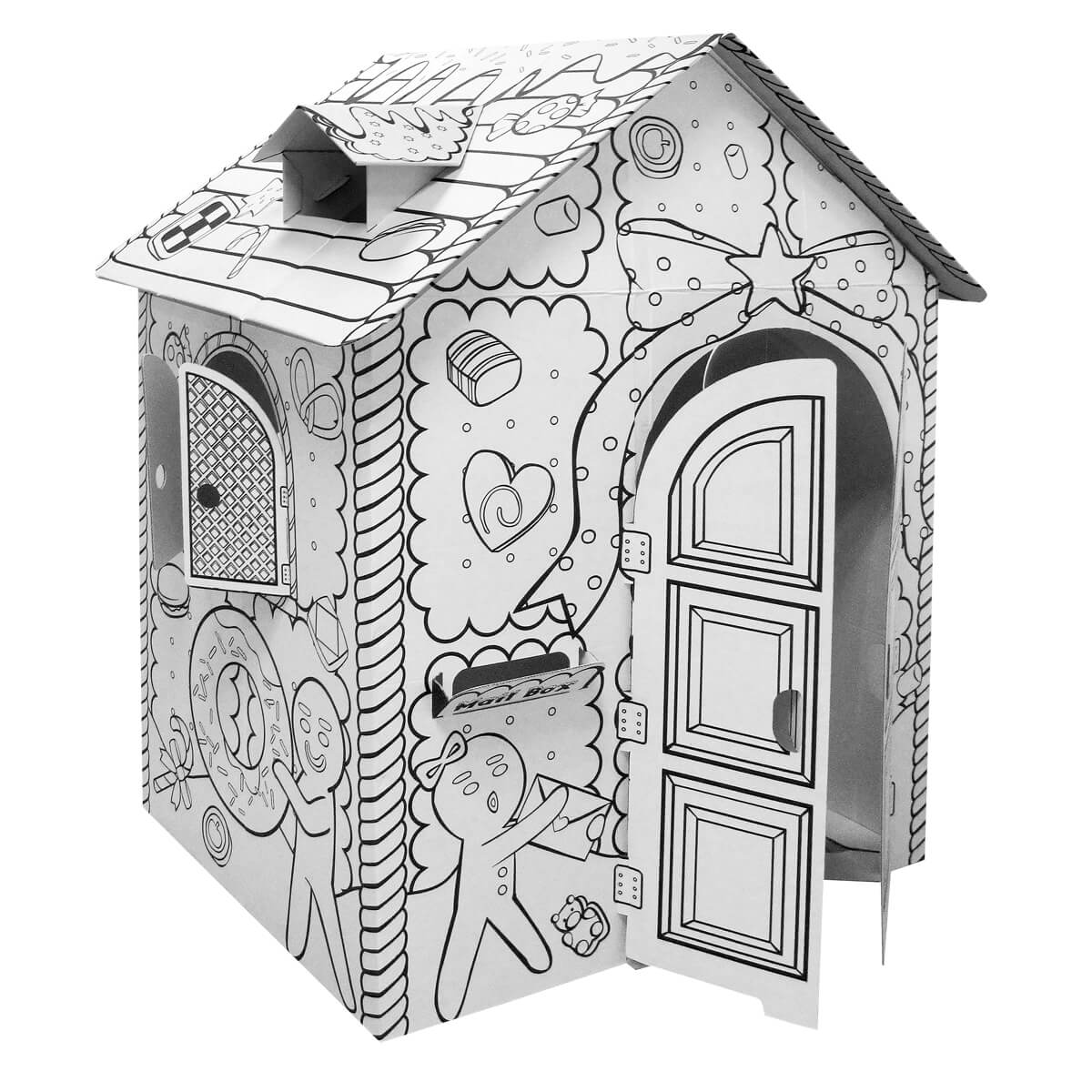 Gingerbread Playhouse Cardboard House For Coloring Gingerbread